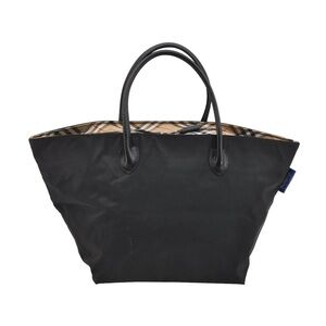 EUC BURBERRYS Blue Label Nova Check Tote Bag Nylon
Beige Black